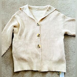 Oversized Button Front Knit Sweater